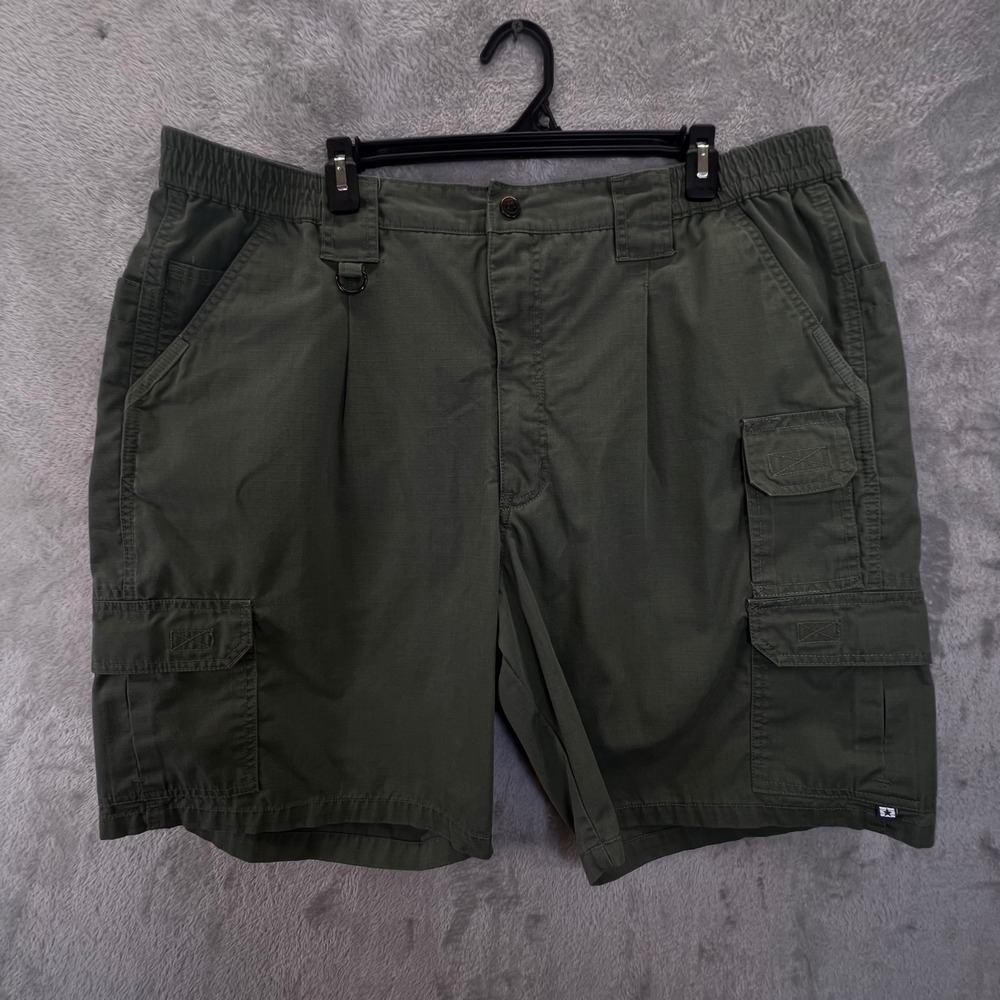 Propper Mens Tactical Cargo Shorts Olive Green Ripstop Elastic Waist Size 42
